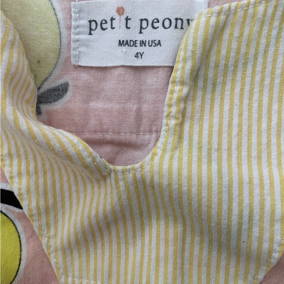 2 for $30 - Petit Peony Girls Lemon Stripped Dress Size 4 - Picture 8 of 9